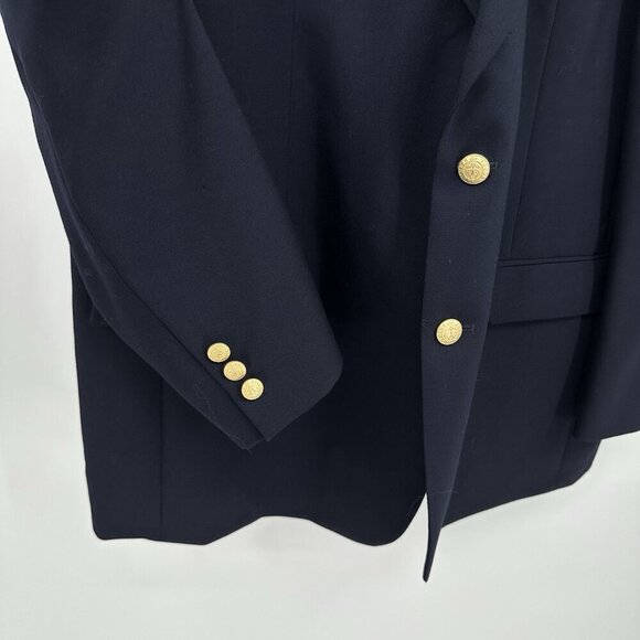 BROOKS BROTHERS 346 jacket blazer sport coat worsted wool gold buttons 46R - Picture 4 of 9